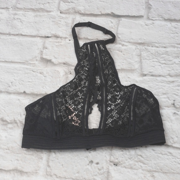 Victoria's Secret Other - Victoria's Secret Black Lace Halter Bralette